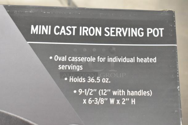 American Metalcraft CIPOV9567 36 oz. mini cast iron oval casserole dish, holds 36.5 oz, 9-1/2" size, pre-seasoned condition.