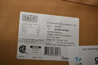 Boxed Dual Lite EVHC6IDP-WM Commercial LED Emergency Light, new, suitable for damp locations, voltage 120/277VAC.