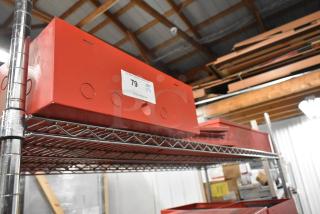 3 Wheelock PS-8 Powerpath NAC Extenders, red metal casing, new condition, bid quantity x3, marked with lot 79.