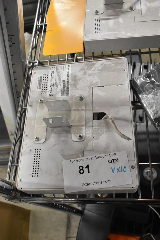 Wren Solutions panel with mounting brackets, showing signs of wear. Includes auction label, PCI Auctions Lot 81, QTY 10.