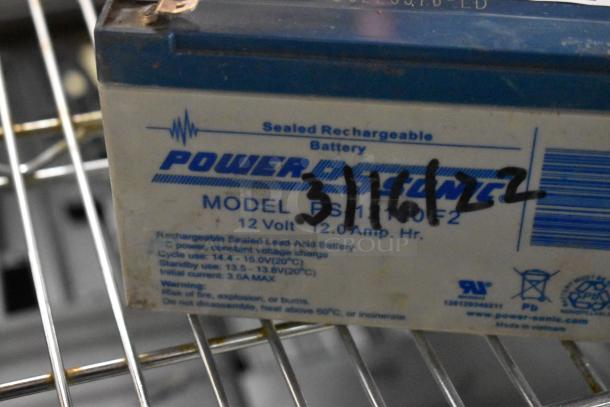 Power Sonic PS-1276 rechargeable battery, sealed lead-acid, 12V, 12Ah, model label visible, condition used, marked "316122".