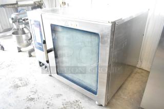 2021 Alto Shaam CTP7-20E stainless steel commercial combi convection oven with glass damage, 208-240V, 3 phase.