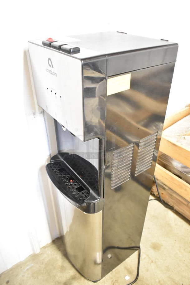 Avalon A3F floor style water dispenser, 115 volts, 1 phase, stainless steel exterior, used condition, visible control panel.