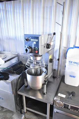 Varimixer W20 Metal Commercial 20 Quart Planetary Dough Mixer w/ Mixing Bowl, Bowl Guard, Whisk and Pastry Attachments on Stainless Steel Equipment Stand. 115 Volts, 1 Phase. - Item #1227930