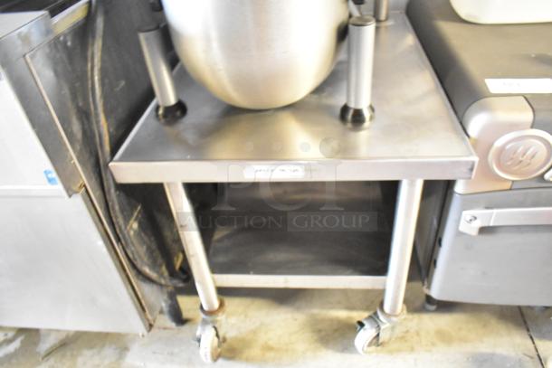 Varimixer W20 metal 20-quart planetary dough mixer with bowl, whisk, and attachments on stainless steel stand, 115V.