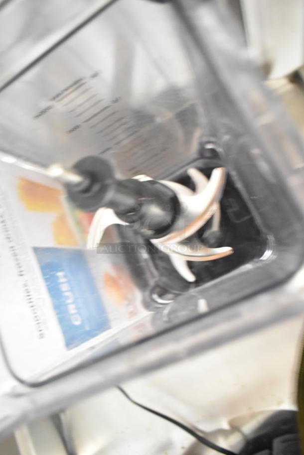 Ninja countertop food blender with pitcher and sharp blades, 120 volts, 1 phase, in good condition. Blender markings visible.