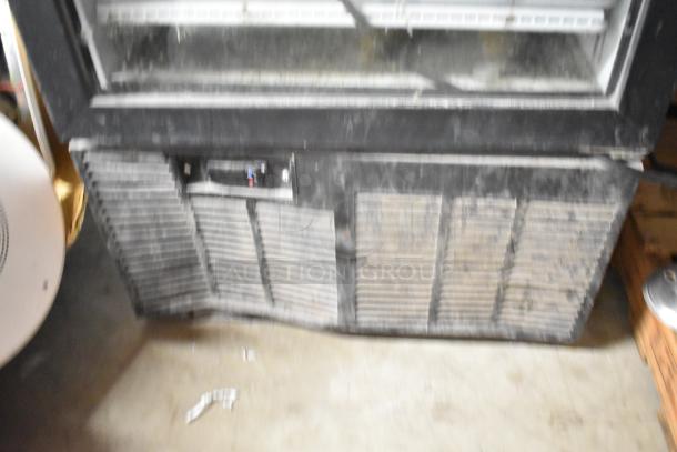 2019 Habco SE18 metal commercial cooler with single glass door, poly-coated racks, visible wear. 115 volts, 1 phase.