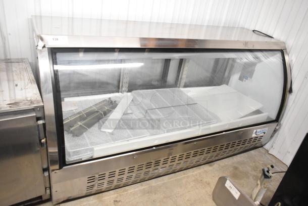 2024 Avantco 178DLC82HCS stainless steel commercial deli display case, 115V, 1 phase; clear front, interior shelves visible.