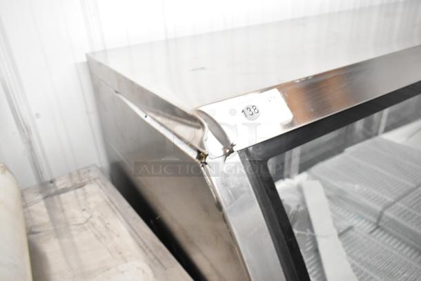 2024 Avantco 178DLC82HCS stainless steel deli display case, dented corner. 115V, 1 phase, label indicating item 138.