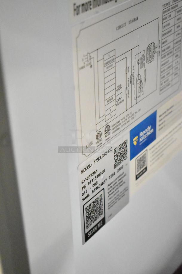 2024 Avantco 178DLC82HCS stainless steel deli display case with visible model tags and electrical specifications.