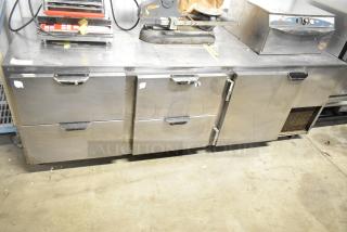 Beverage Air UCRD93A-4-23 stainless steel cooler with 4 drawers, 1 door. 115 volts, 1 phase. Moderate wear, commercial use.
