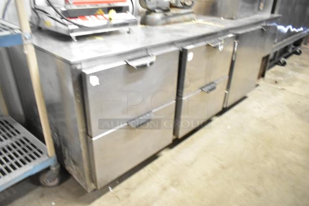 Beverage Air UCRD93A-4-23 stainless steel undercounter cooler with 4 drawers, 1 door, 115 volts, 1 phase, in used condition.