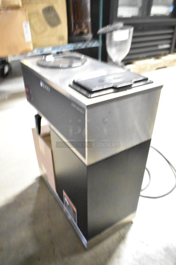 Brand new Bunn VPR stainless steel commercial coffee machine, 120V, 1 phase, with minor scratches and dents.