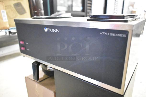 BRAND NEW SCRATCH AND DENT Bunn VPR stainless steel commercial coffee machine, 120 volts, countertop model.