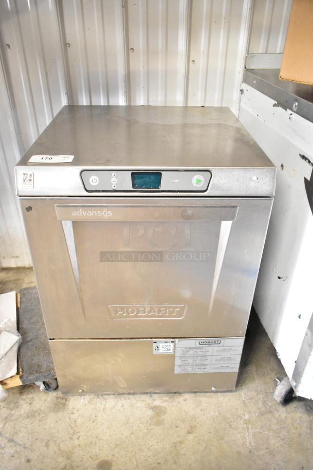 2020 Hobart LXER stainless steel undercounter dishwasher, 120/208-240V, 1 phase. Clean condition with control panel and labels.