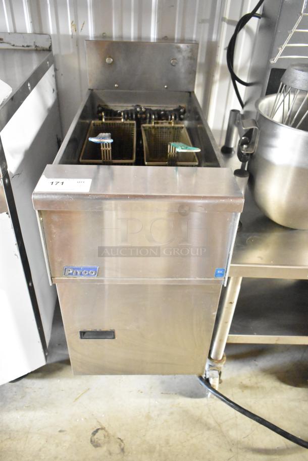 2018 Pitco Frialator SE14 deep fat fryer, stainless steel, electric, 208V, 3 phase, commercial floor style, good condition.
