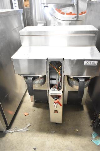 2016 Fetco CBS-2132-XTS Stainless Steel Commercial Countertop Double Coffee Machine w/ Hot Water Dispenser and 2 Brew Baskets. 208-240 Volts, 1 Phase. - Item #1228037