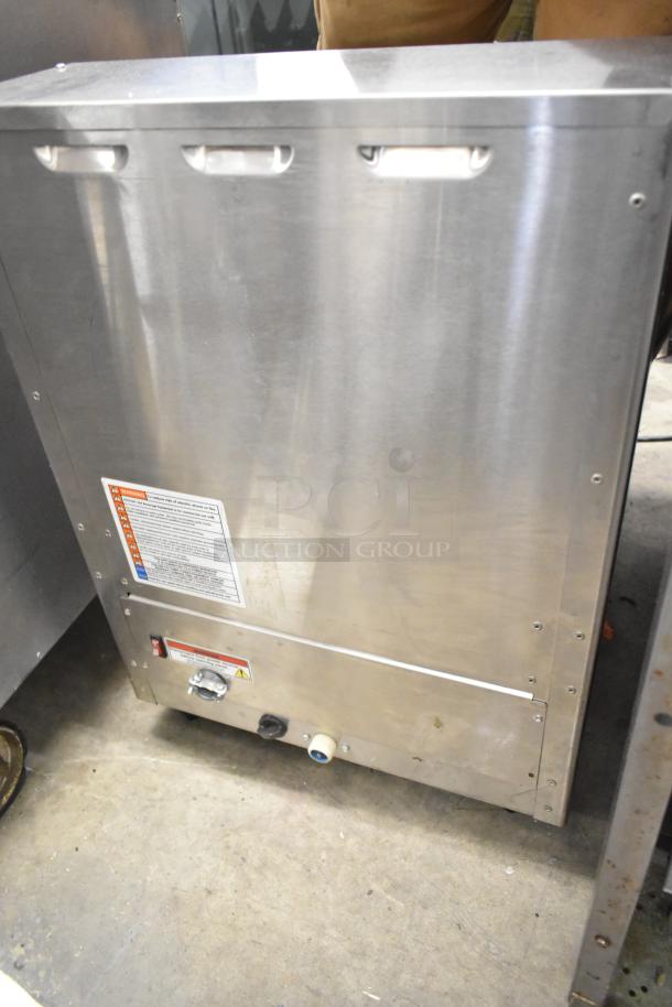 2016 Fetco CBS-2132-XTS stainless steel coffee machine, commercial countertop model with hot water dispenser. 208-240V, 1-phase.