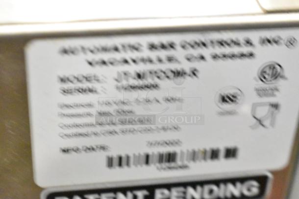 2022 Automatic Bar Controls JT-NITCOM-R, stainless steel commercial cold brew nitro dispenser, 115V, 1 phase, serial tag visible.