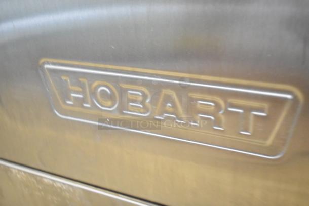 2019 Hobart LXER stainless steel commercial undercounter dishwasher, embossed logo, 120/208-240V, 1 phase.