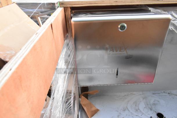 Regency 600PHS30HC portable hand sink cart, brand new with scratch and dent condition, features Lavex Janitorial dispenser.