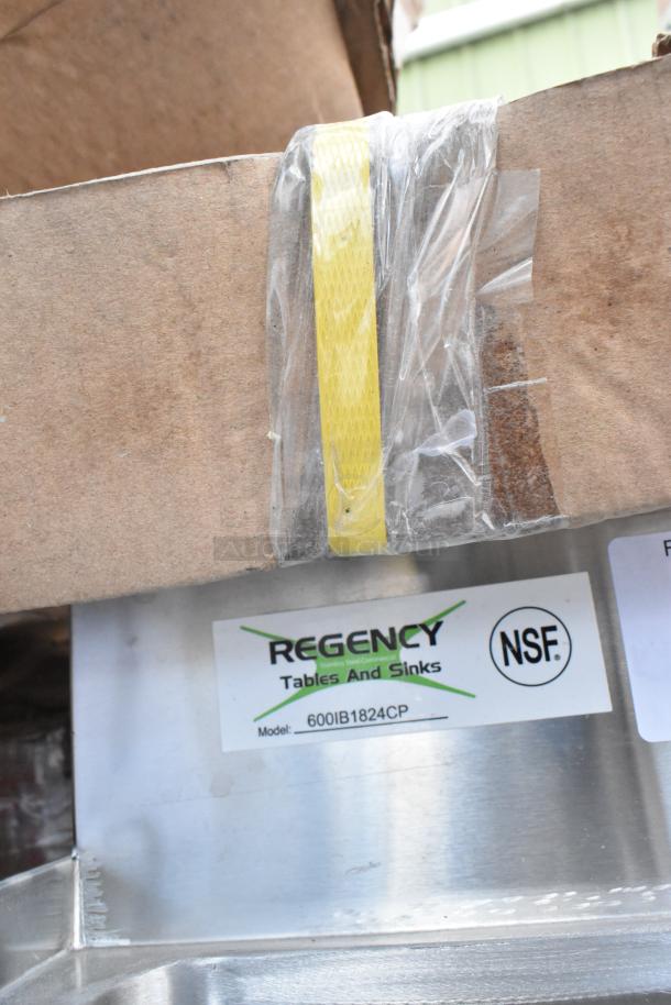 "Regency 600IB1824CP 18x24 Underbar Ice Bin, scratch and dent, no legs, with 7 circuit post-mix cold plate, bottle holders."