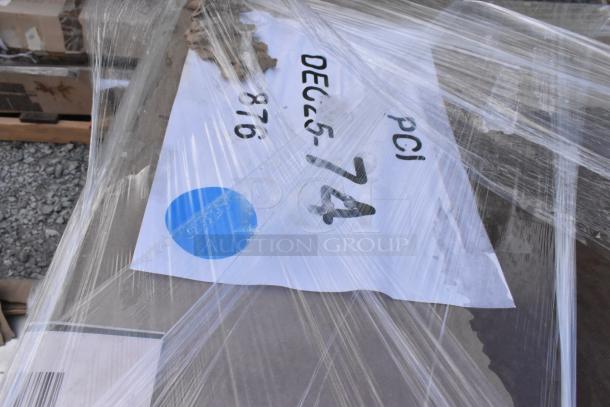 9 new scratch and dent items including Lancaster Table & Seating 30" round MDF table top. Auction label: PCI 876 DEC25-74.