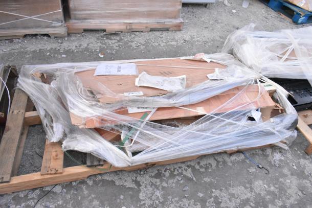 BRAND NEW SCRATCH AND DENT 554LPGGP48 Backyard Pro Griddle Plate for LPG48 Grill, wrapped on wooden pallet, packaging slightly damaged.