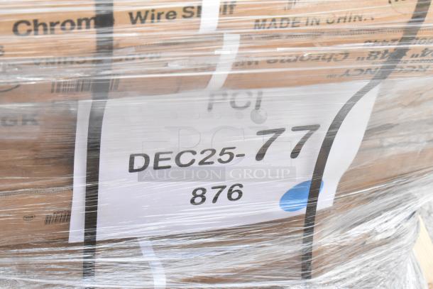 11 brand new scratch and dent items wrapped, including equipment stand and blender station. Visible label: "DEC25-77 876."