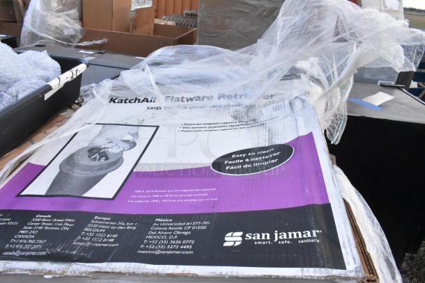 Katchall Flatware Retriever box, new condition, partial visible label with company info, surrounded by protective wrap.