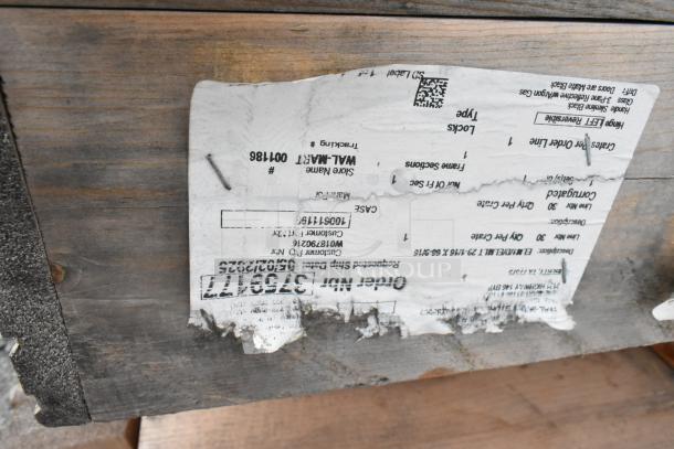 Crate containing three new Anthony 101B-R-NT-H-CF-L doors, size 29-1/16"x66-9/16". Shipping label partially visible.