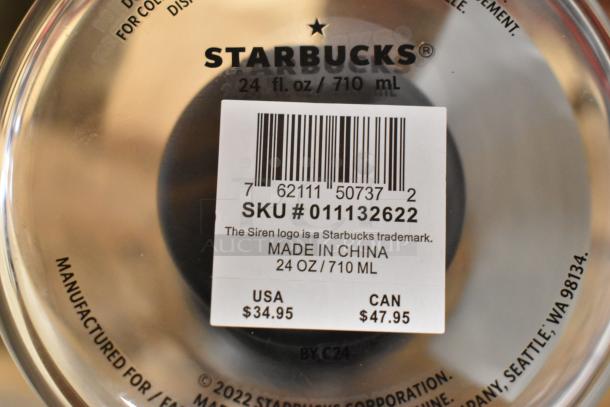 Alt text: Starbucks 24 oz cold brew coffee maker, SKU #011132622, $34.95 USA, $47.95 CAN, made in China.