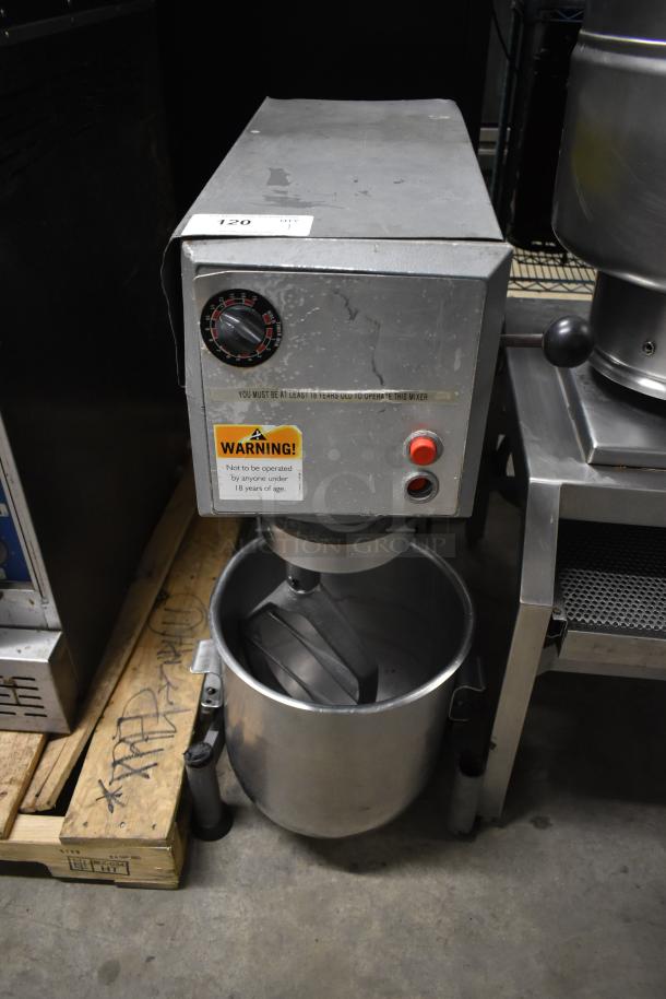 Varimixer W20 Commercial 20 Quart Mixer, includes metal bowl and pastry paddle, 115V, tested and working condition.