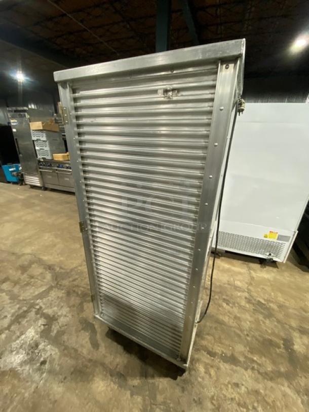 Cres-Cor electric heated proofing cabinet, stainless steel, single section, built-in pan slides, on casters, 110-120V, 1 phase.