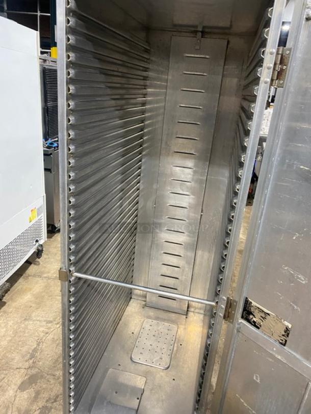 Cres-Cor electric heated holding/proofing cabinet, single section, built-in pan slides, 110-120V, on casters, used condition.