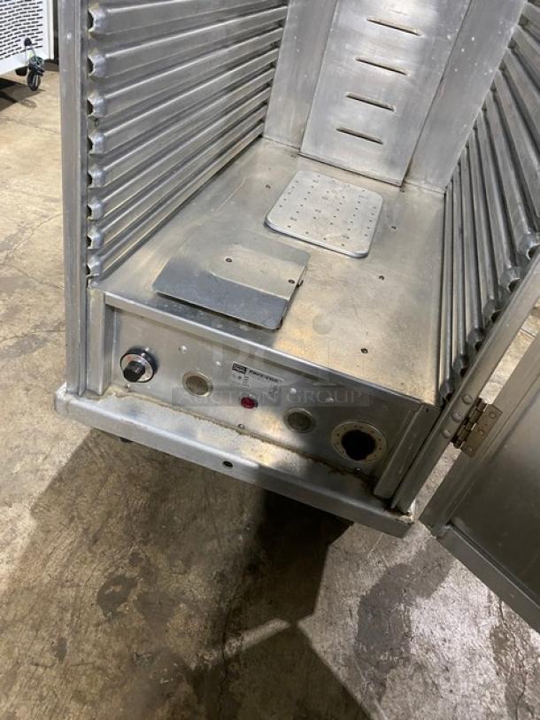 Cres-Cor electric heated holding/proofing cabinet, single-section with pan slides, 110-120V, 1 phase, on casters, used condition.