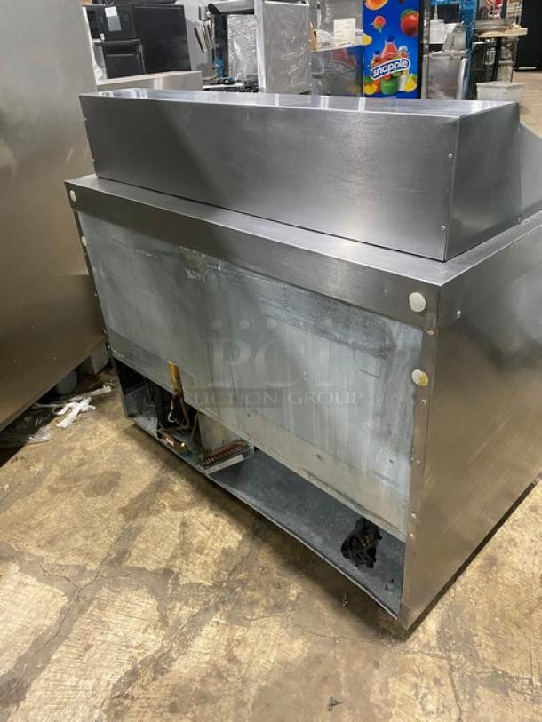 Delfield stainless steel 4-drawer refrigerated prep table, Model D4448N-18M, Bain Marie style, used condition, 115V.