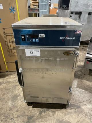 Alto-Shaam 500-S Halo Heat Heated Holding Cabinet, stainless steel, 2019 model, on casters, 6-pan capacity, electric, 120V.