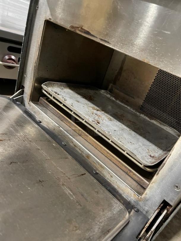 TurboChef NGO commercial countertop rapid cook oven, 2015 model, digital push controls, inside view, shows signs of use.