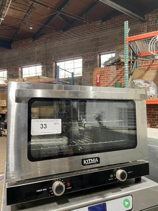 Kitma KMCC50 stainless steel convection oven, 2020 model, countertop, thermostatic control, on legs, excellent condition.