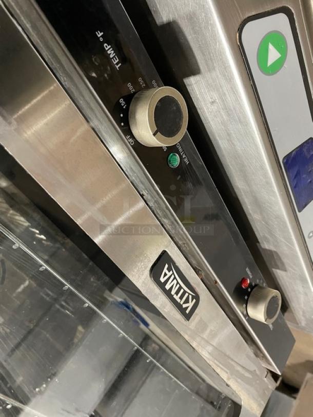 Kitma KMCC50 stainless steel convection oven, 2020, electric-powered, thermostatic control, excellent condition, on legs.