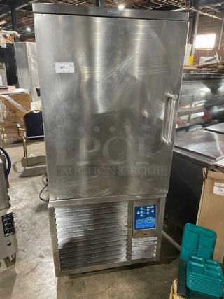 Irinox HC141/50 stainless steel reach-in blast chiller/shock freezer on casters, 208V, 3 phase, with control panel.