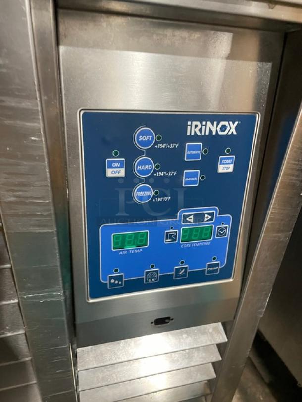 Irinox HC141/50 stainless steel blast chiller control panel, digital display, 208V, 3-phase, on casters. Serial: 050600065.