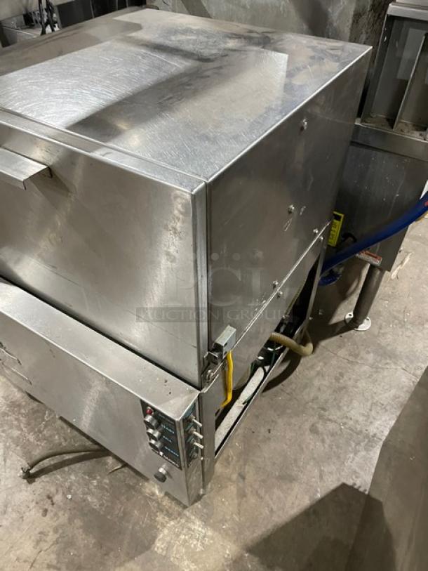 American Dish Service ET Series stainless steel undercounter dishwasher, SN: WWS080206, 120V, on legs, used condition.