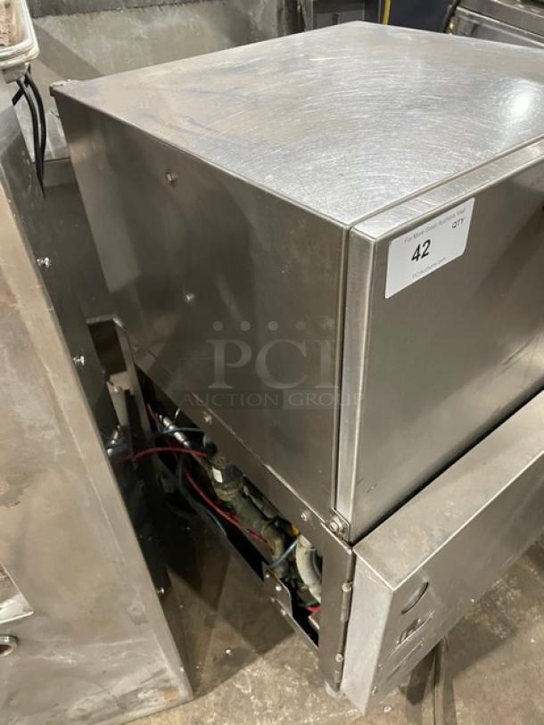 American Dish Service ET Series stainless steel undercounter dishwasher, SN: WWS080206, on legs. 120V, commercial use.