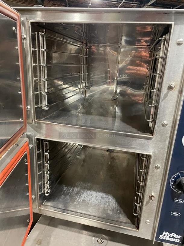 Groen HyPer-Steam HY-6E double compartment convection steamer, stainless steel, with pan racks, individual controls, electric, 208V.