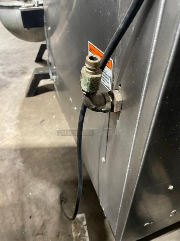 Pitco DD24RUFM commercial stainless steel donut fryer, natural gas, with back splash, serial G05CB006855, on legs.