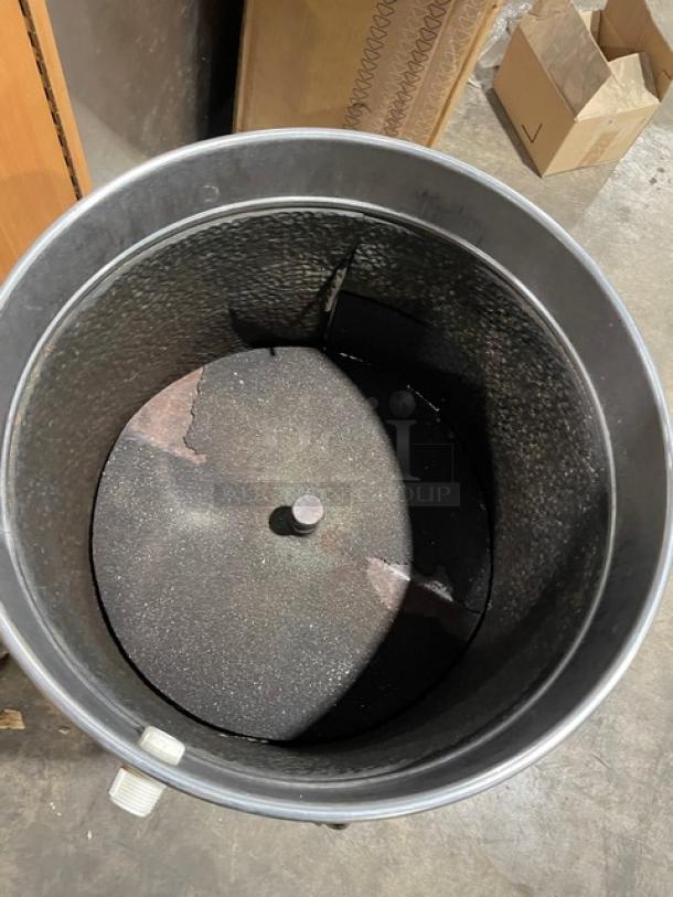 Omcan Elite Series stainless steel electric potato peeler, model PEBR0010, 22 lb. capacity, countertop design, 110V.