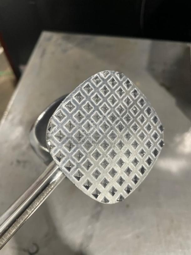 Adcraft MTA-10 aluminum meat tenderizer with 2-3/4" square head, new condition, commercial quality.