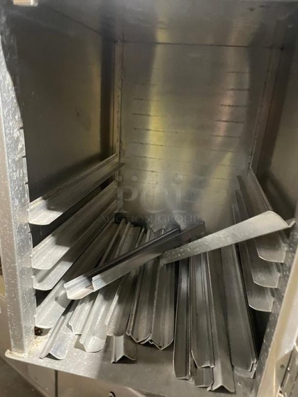 Lockwood CA27RR12 aluminum half-height reach-in retarder cabinet with pan slides, in good condition.